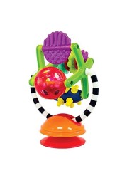 Sassy Teethe &amp; Twirl Sensation Station 2-in-1 Suction Cup High Chair Toy, Developmental Tray Toy for Early Learning, Ages 6+ Months