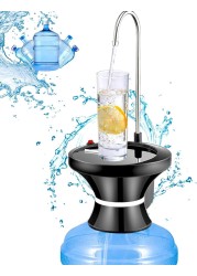 FITTO USB Rechargeable Water Bottle Dispenser Pump – Portable Automatic Electric Drinking Pump for 1-5 Gallon Jugs, Ideal for Home, Office, Kitchen, Indoor & Outdoor Use, Camping, and Picnics