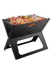 Manful Portable Charcoal Grill For Camping Cooking Stainless Steel Mini Folding Grill Stove For Travel, Picnic, Motorhome With Cover BBQ Cooking For Outdoor Camping