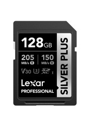ليكسار بروفيشنال سيلفر بلس SDXC UHS-I بطاقة الذاكرة LSDSIPL128G-BNNNG - رمادي 128 غيغا