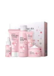 Skin Care Set - Women Gift Sets - Sakura Skin Care Sets &amp; Kits - Gift Set with Cleanser,Toner,Serum,Eye Cream,essence Serum - Beauty Products For Women (SetC)