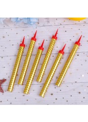 Lavish Gold Sparkling Candles, 6 Pcs Party And Birthday Candles, Fountain Candles For Birthday Cake (18cm, Gold)