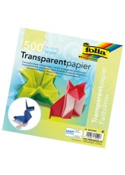Folia Origami Transparent Folding Paper 8 x Assorted Colors 500 Sheets