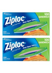 Ziploc Seal Top Sandwich 100 Bags Pack of 2