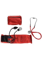 MABIS MatchMates Aneroid Sphygmomanometer and 31&quot; Sprague Rappaport Stethoscope Combination Manual Blood Pressure Kit with Calibrated Nylon Cuff and Oversized Carrying Case, Adult Red
