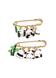 2 Pack Panda Pins Enamel Bamboo Leaf Panda Pendant Charm Personalized Brooch For Women Anime Brooch Pins Set (507)