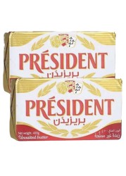 بريزيدن زبدة غير مملحة 400غرام حزمة من قطعتين