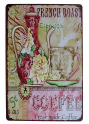 SUMIK French Roast Coffee, Metal Tin Sign, Vintage Plaque Kitchen Home Wall Decor