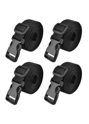 TRIWONDER Tie Down Straps Buckle Lashing Strap Luggage Belt for Suitcase Travel Packing Cargo Trucks Accessories for Bike Rack Backpack Sleeping Bag Box 4 Pack (Black - 3.28ft)