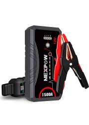 NEXPOW Car Jump Starter Car Battery Jump Starter Pack 1500A Peak Q10S for Up to 7.0L Gas and 5.5L Diesel Engine12V Auto Battery Booster,Jumper Cables Portable Lithium Jump Box with LED Light/USB QC3.0