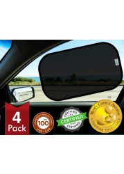 kinder Fluff Car Window Shade 4PackThe Only Certified Car Window Sun Shade for Baby Proven to Block 9995 UVR Moms Choice Gold Award Car Seat Sun Protection Standard