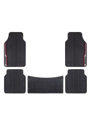 SPARCO PVC CAR MATS, BLACK/RED, 5PCS/SET