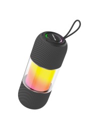 سماعة بورتابل RGB جرين لايون تشينج برو، بطارية 4000 مللي أمبير، قوة 20 واط، مقاومة للماء IPX7، صوت عميق، مكبر صوت 52 مم، 6 ساعات تشغيل، استريو لاسلكي حقيقي، بلوتوث V5.3 - أسود
