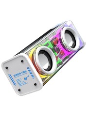 V8 Bluetooth Speaker, Dual Speakers, High Power Subwoofer, White