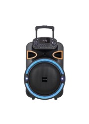 Green Lion PartyLife 500 Bluetooth Speaker, BT v5.0, Light Show, 50W Power, 4000mAh Battery, Deep Bass, Equalizer, Wireless Microphone &amp; Remote Control, AUX Mode - Black

