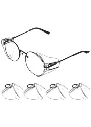 2 Pairs Flank Protector Safety for Glasses Shield Eye Glasses Side Protector Clip on Safety Glasses Side Glasses Cover Safety Glasses Shields