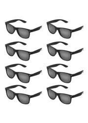 Neon Colors Party Favor Supplies Unisex Sunglasses Pack of 8 (Black)