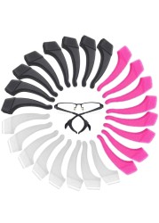 MOLDERP Glasses Ear Grip - 15 pairs Kids and Adults Sport Eyeglass Strap Holder, Eyewear Retainer, Silicone Anti Slip Holder For Glasses, Eyeglass Temple Tip (Clear,Black,Roes)