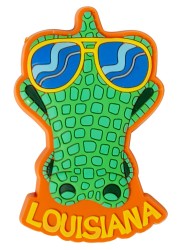 Louisiana Sunglasses Alligator PVC Souvenir Refrigerator Magnet