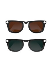 RCstyle Polarized Clip Compatible With Ray-Ban Meta Wayfarer(Standard) Smart Glasses Color Changing Clip Set 50-22 Size M(Brown, Dark Green)