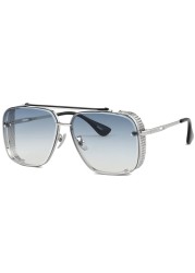 Gtand Fashion Oversized Square Aviator Gradient Sunglasses For Men Vintage Metal Side Shield Steampunk Sun Glasses 64mm