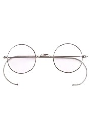Agstum Retro Small Round Optical Rare Wire Rim Eyeglasses Frame (Silver, 43)