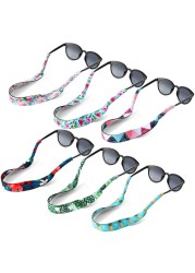 Flutesan 6 Pieces Floating Sunglasses Strap Hawaiian Float Neoprene Eyewear Retainer Summer Glasses Strap Sport Glasses Holder Strap for Men Women