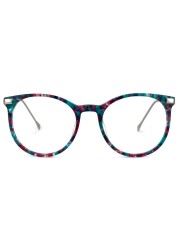 Zeelool Classic Round Eyeglasses Non-prescription Metal End Piece Eyewear Frame for Women Men Lenid ZWA311167-05 Multicolor