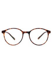 TOM OLIVER Blue Light Blocking Lightweight Computer Screen Glasses, Computer Reading/Gaming/TV/Phone for Women Men Teens Anti Eyestrain &amp; UV Glare (Round,Brown DA)
