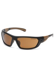 Pyramex Safety Products CHB218D Carhartt Carbondale Safety Glasses, Sandstone Bronze Lens with Black/Tan Frame, Sandstone Bronze