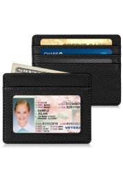 Fintie Slim Minimalist Front Pocket Wallet, RFID Blocking Credit Card Holder Card Cases with ID Window for Men Women, Black