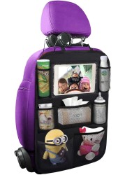 ONE PIX Backseat Car Organizer Mats Back Seat Organizers and Storage Bag with Touch Screen Tablet Holder for Kids Toddlers Car Seats Travel Accessories Road Trip Essentials Kids
