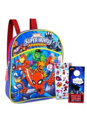 Spidey and Friends Mini Backpack - 3 Pc Bundle with 11&quot; Spidey Preschool Toddler Small Backpack for Boys, Kids Plus Stickers, More Mini Spiderman Backpack