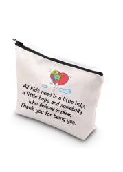 WCGXKO Autism Awareness Gift Thank You Gift Makeup Bag for Autism Teacher Helper Supporter (All kids need)