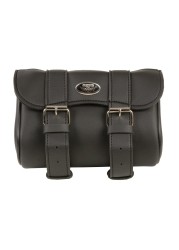 Milwaukee Leather SH62501 Black Small PVC Curved Flap Motorcycle Tool Bag - One Size
