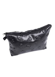 WarmtreeFashion Black Skull Cosmetic Bag Makeup Storage Bag Toiletry Organizer Pencil Case Handbag