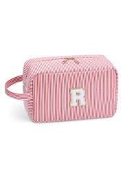Etercycle Birthday Gifts for Women, Large Cute Pink Make Up Bag Personalized Initial Cosmetic Bag Travel Toiletry Pouch Gift R