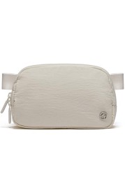 Pander Two Way Zipper Fanny Pack Nylon Everywhere Belt Bag for Women, Water Repellent Waist Packs, Crossbody Bags with Adjustable Strap (White Opal).