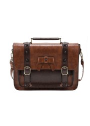 ECOSUSI Briefcase for Women Vintage Crossbody Messenger Bag Satchel Purse Handbag Coffee