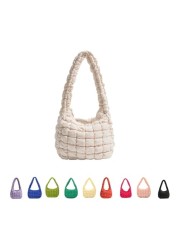 Bubble Quilted Hobo Women Handbag Cloud Tote Shoulder Bag Casual Crossbody Bag Gift for Women (Cream White)