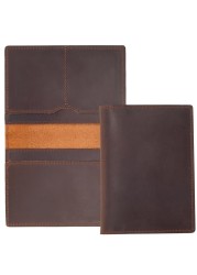 GORGECRAFT 5.6x4/142 * 105mm Genuine Leather Passport Holder Crazy Horse Leather Wallet Handmade Passport Cover Rectangle Travel Luggage Case Document Organizer for Men Women Cards, Coconut Brown