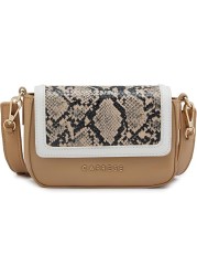 ELLIS SNAKESKIN PRINT FAWN FAUX LEATHER SMALL SLING