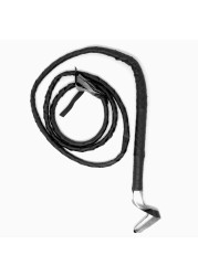 Skeleteen Faux Leather Black Whip - 6.5&#39; Woven Costume Accessories Whips - 1 Piece
