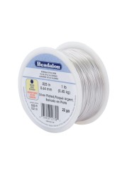 Beadalon German Style Wire for Jewelry Making Round Silver Plated 22 Gauge 500 ft