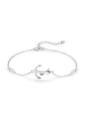 CUOKA MIRACLE Anchor Bracelets 925 Sterling Silver Dolphin Anchor Bracelets Anchor Jewelry Nautical Adjustable Bracelets Navy Wife Jewelry Gifts for Women