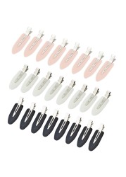 24 Pcs No Bend Hair Clips Pin Curl Creaseless Clips No Crease Hair Clip for Hairstyle Bangs Finger Waves Makeup Application Hairdressing Hairpins Styling Clips for Hair Salon Black Pink White