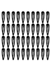 40Pcs Silicone Coated Hair Barrettes for Women NonSlip Metal Hair Clip Barrettes Drop Oil Protection Snap Hair Clips for Kids Teens GirlsBlack