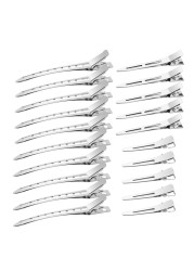 40 Pcs Metal Duck Billed Hair Clips for Styling SectioningSilver for Women Long Hair Alligator Curl Clips for Hair RollerSalonBows DIY with Case