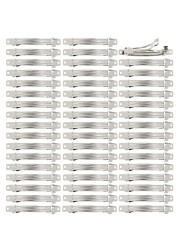 Lawie 50 Pack 8 CM 3.15 Inch Silver Blank Rectangle Metal French Barrette Plain Base Hair Clips DIY Crafting Clips for Bows Snap Hair Clips Ponytail Holder Hairclips Accessories for Women Girl