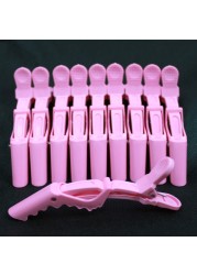 12 pcs Alligator Hair Clips for Styling Sectioning Nonslip Grip Clips for Hair Cutting Durable Professional Plastic Salon Hairclip with Wide Teeth DoubleHinged Design Color Pink Pink
